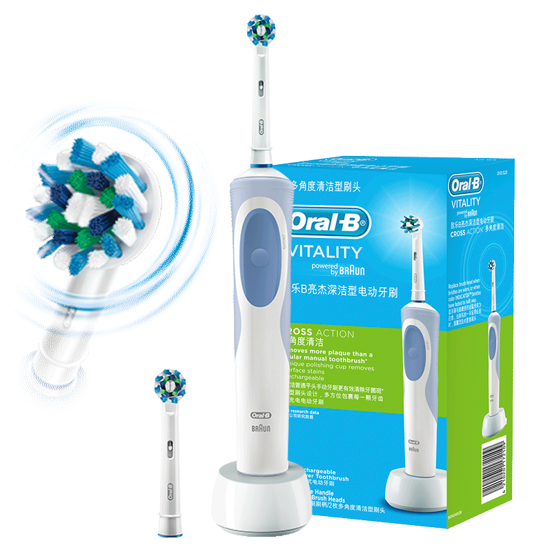 OralB/欧乐B电动牙刷 D12亮杰深洁型 2D入门成人充电式防水清洁