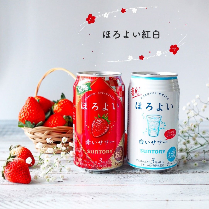 日本SUNTORY三得利微醺冬季限定草莓酒 可尔必思白沙乳酸菌鸡尾酒
