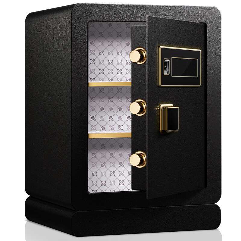 黑石 保险柜指纹密码保险箱保管柜箱家用办公 高50CM黑色豪华版