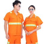 环卫工人夏季薄款保洁服装反光安全救援工作服长短袖套装男制衣服