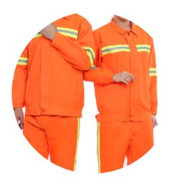 环卫服橘色工作服公路施工市政反光条安全服园林绿化工人衣服印字