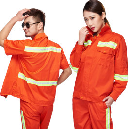 夏季环卫工作服套装清洁工人衣服反光条劳保服园林市政工程服薄款
