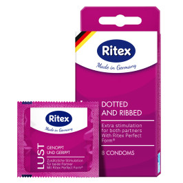 Ritex悅德仕狼牙棒避孕套男情趣異形凸點螺紋大顆粒持久超爽8只裝