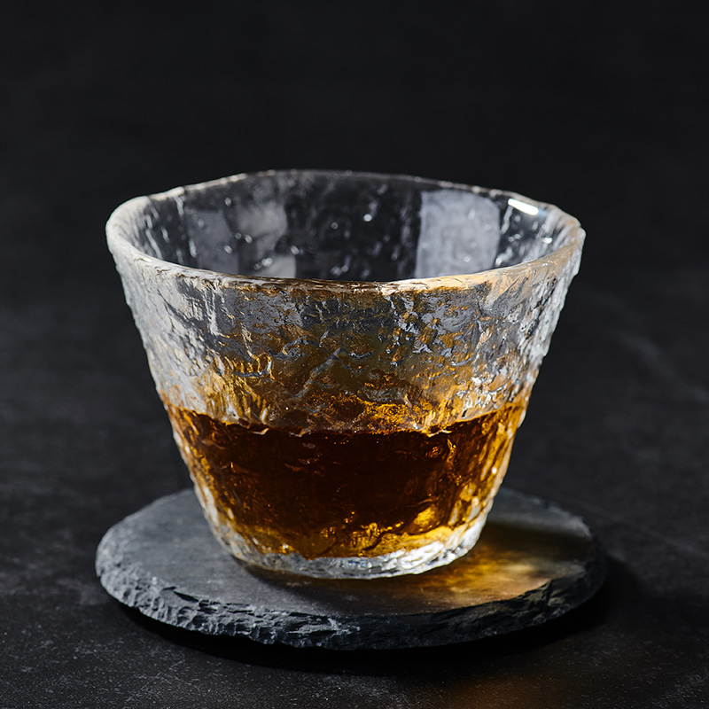 [cocostyle]日本进口ADERIA津轻透明玻璃茶杯初雪锤纹功夫茶杯