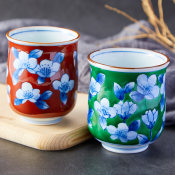 [cocostyle]日本进口有田烧锦染铁仙山水画陶瓷情侣杯茶杯水杯
